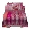 Pink heart-shaped bottle cap lip oil display box, portable desktop storage box, beauty and grooming supplies Item Picture